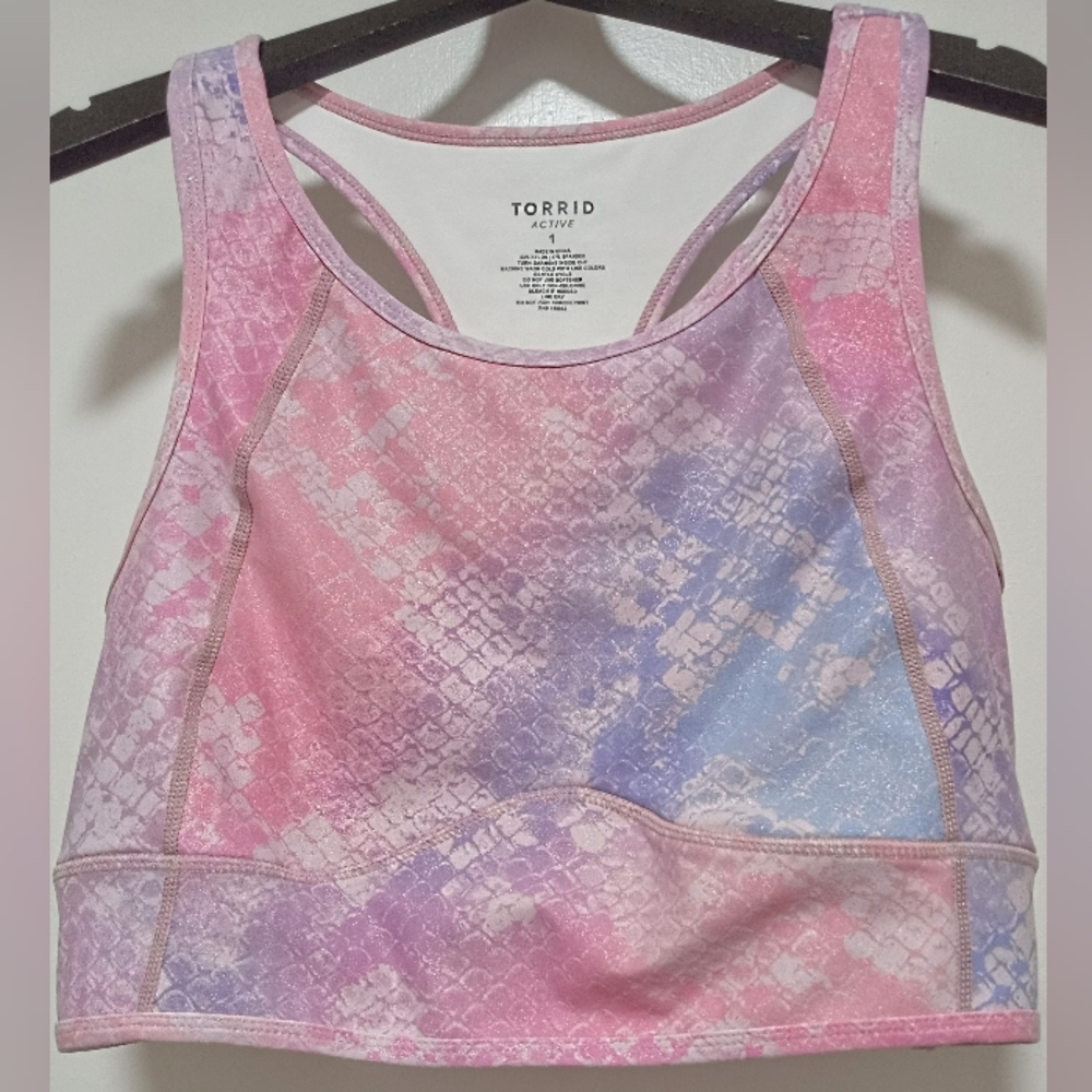 TORRID XL PINK & PURPLE SPORTS BRA